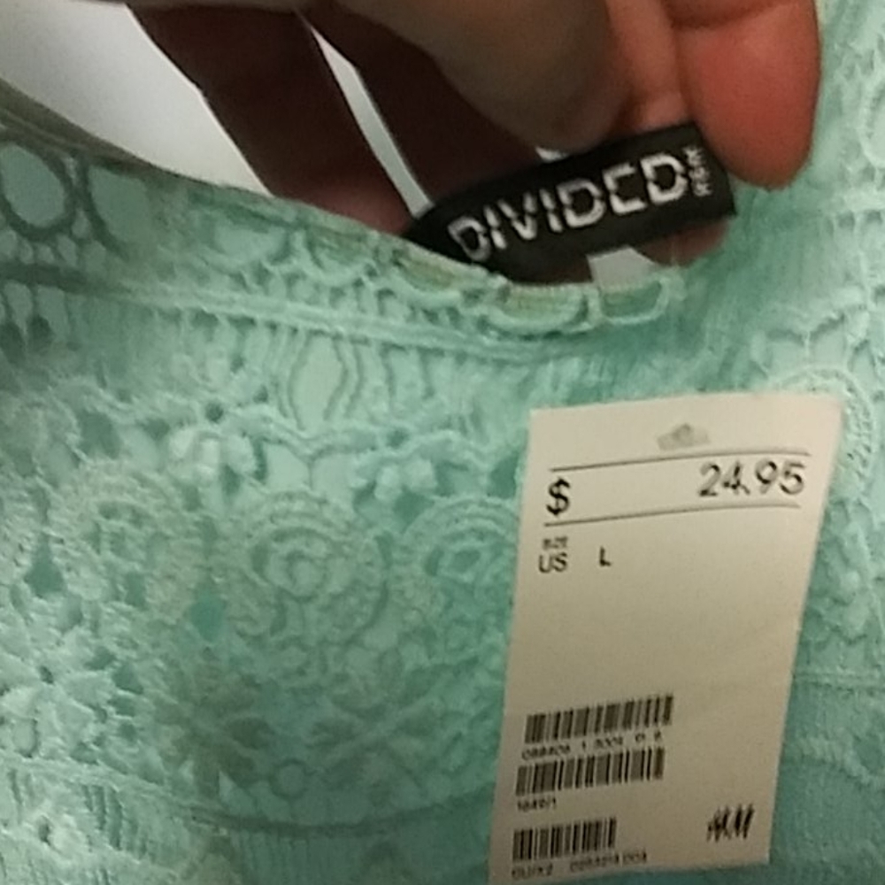 NWT DIVIDED TURQUOUSE LACE TANK TOP - Picture 7 of 7